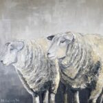 Twee schapen - 80x80x4